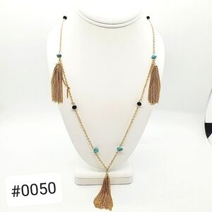 ROMOLO 20in GOLD CHAIN NECKLACE STONES‎ NEW